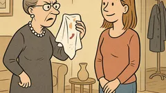 Witz: Schwiegermutter spürt Staub mit Taschentuch auf