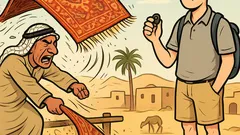 Witz: Beduine klopft Teppich, «geht er nicht?»